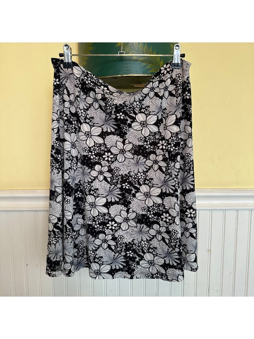 Only Hearts NYC vintage Y2K skirt flowy stretch waist pull on Black Gray M
